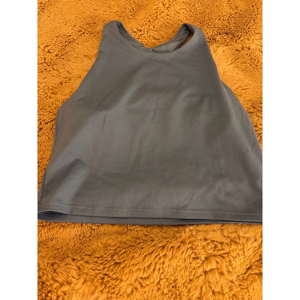 DSG Women Gray High Neck Racerback Tank Top with Shelf Bra Size Medium M 10-12